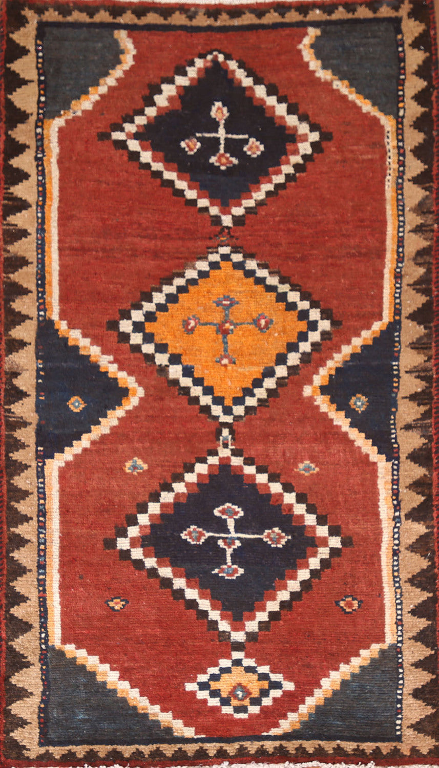 Geometric Qashqai Persian Rug 3x6
