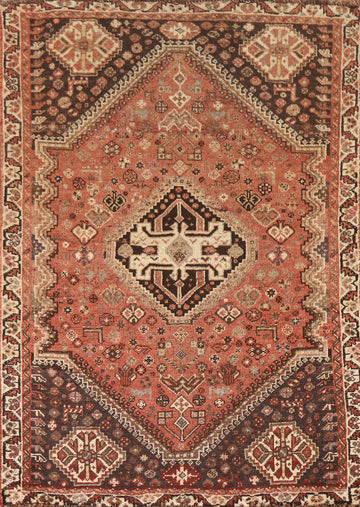 Vintage Tribal Qashqai Persian Rug 4x6
