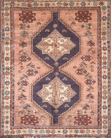 Tribal Pink Shiraz Persian Rug 4x5