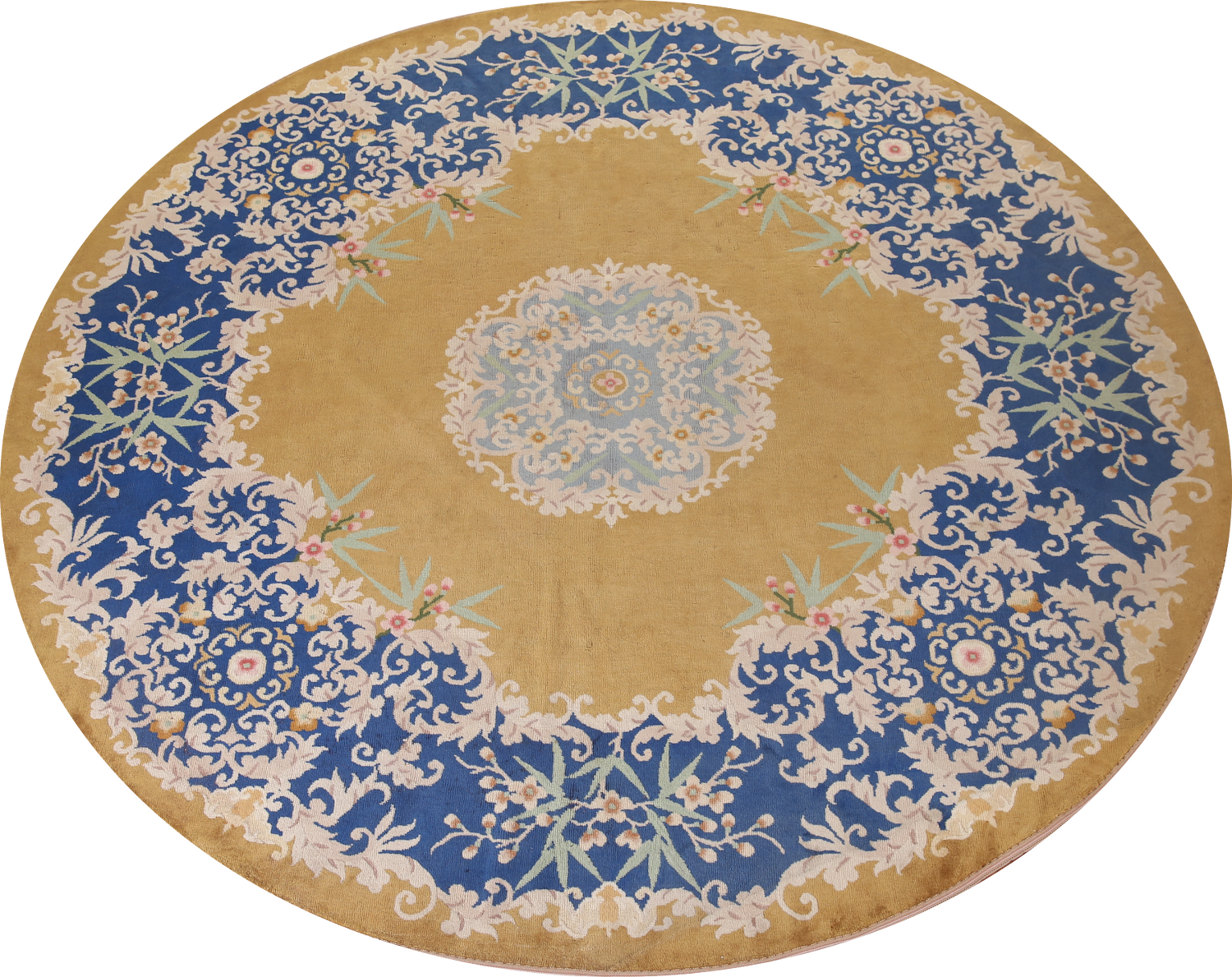 Vegetable Dye Art Deco Round Chinese Rug 11x11
