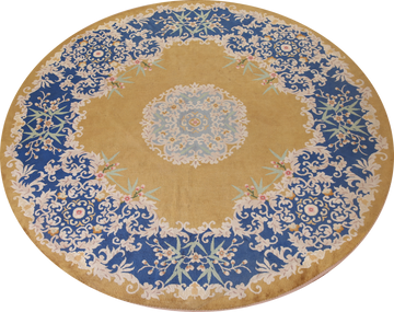 Vegetable Dye Art Deco Round Chinese Rug 11x11