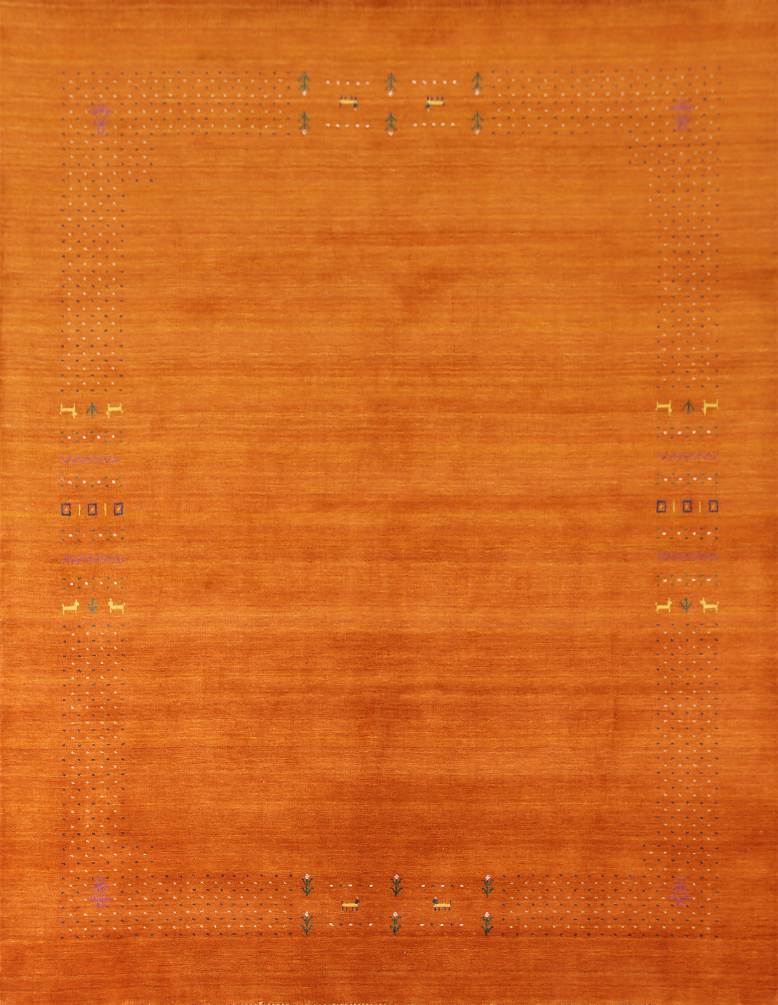 Orange Gabbeh Indian Area Rug 8x10