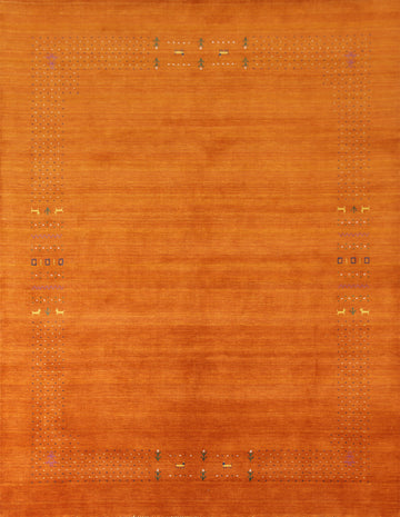 Orange Gabbeh Indian Area Rug 8x10