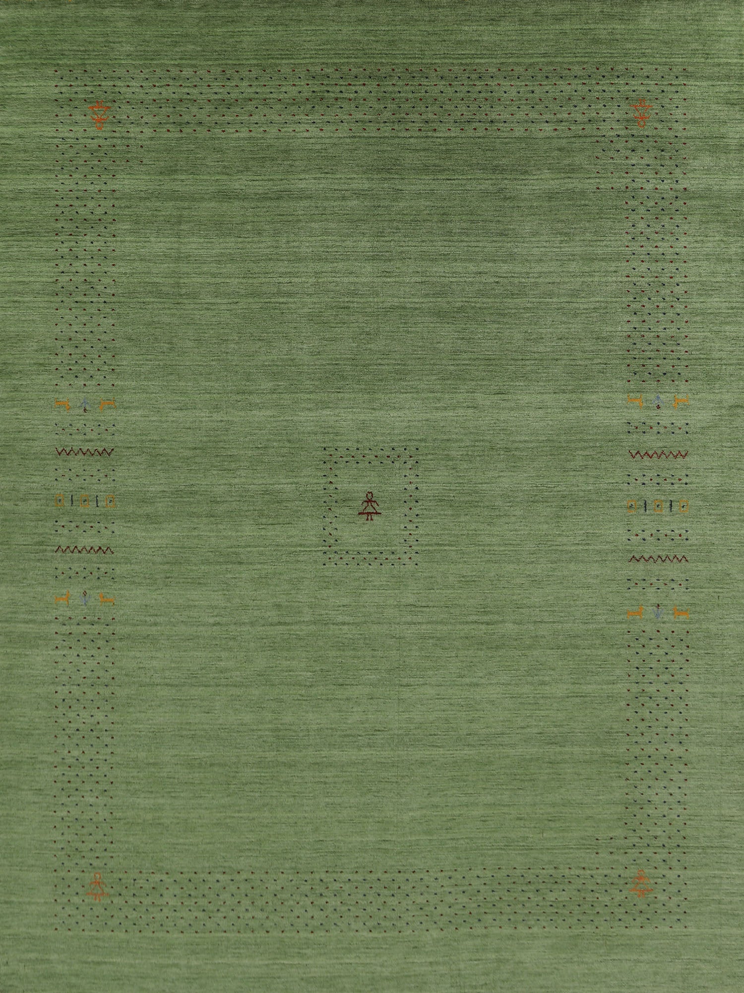 Green Gabbeh Indian Area Rug 8x10