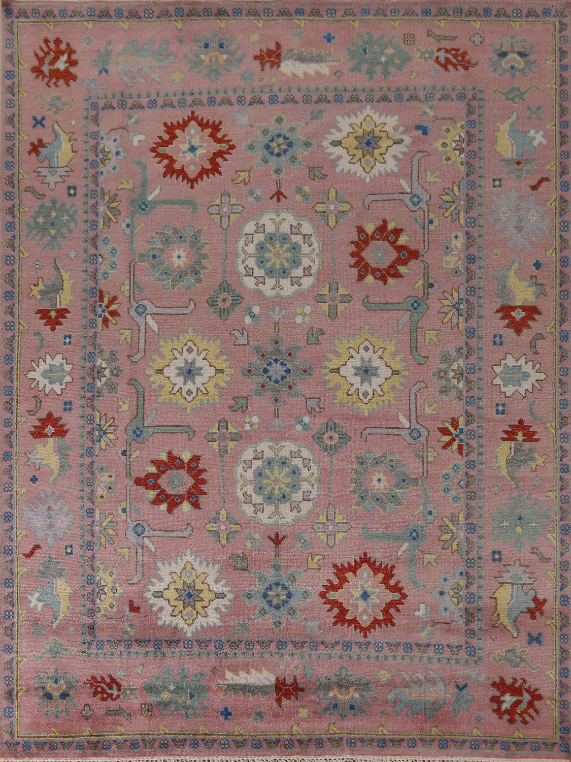 All-Over Pink Oushak Oriental Area Rug 8x10