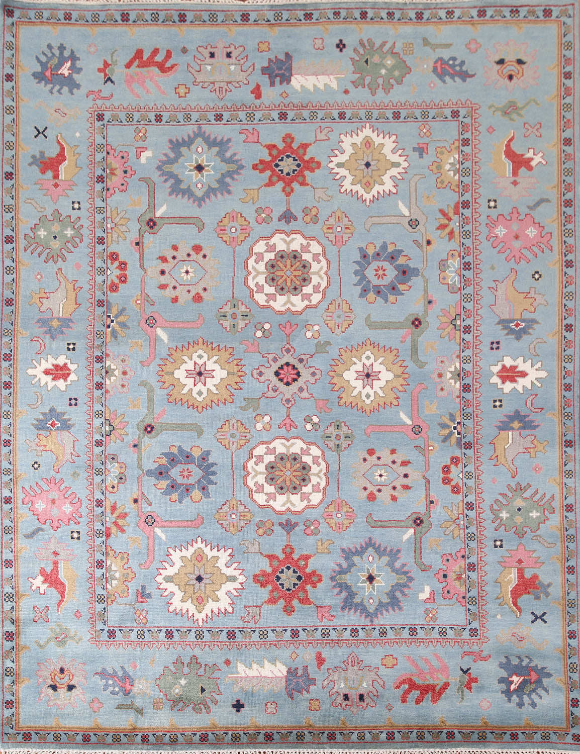 Light Blue Oushak Oriental Area Rug 8x10