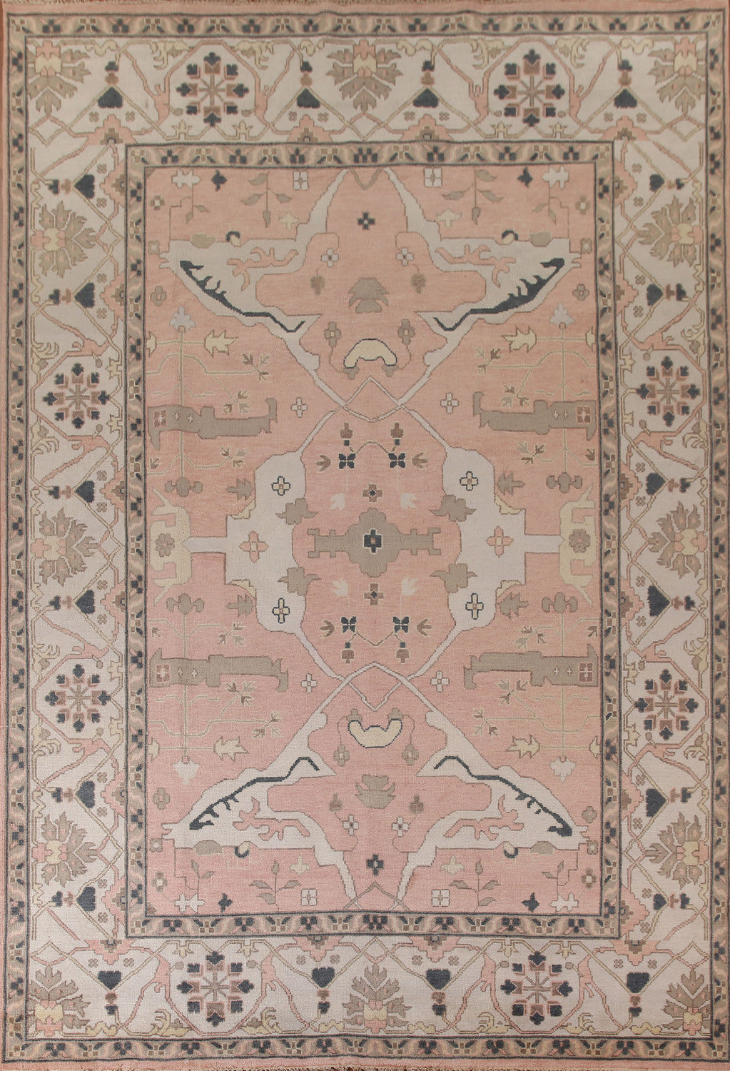 Pink Oushak Oriental Large Rug 10x14
