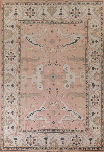 Pink Oushak Oriental Large Rug 10x14