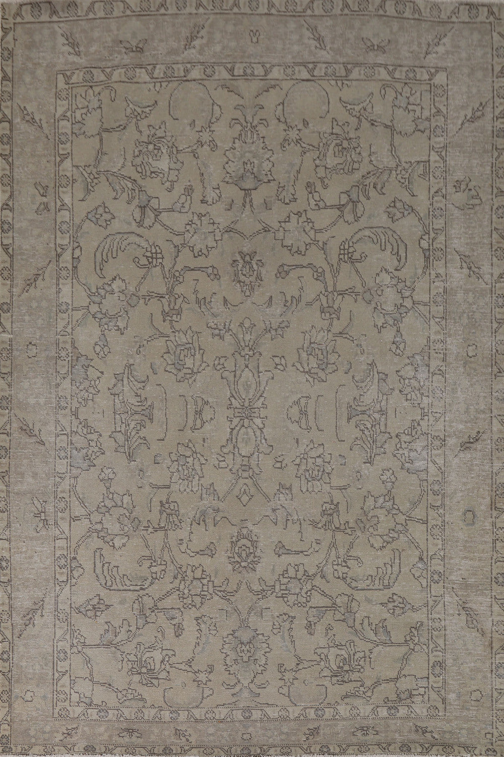 Distressed Tabriz Persian Area Rug 7x10