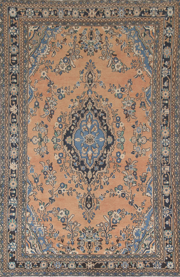 Vintage Wool Hamedan Persian Area Rug 7x10