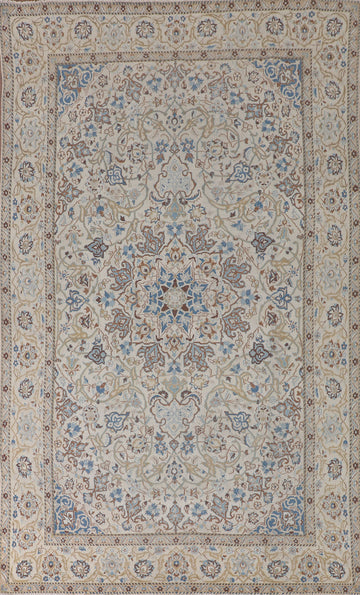 Vintage Floral Nain Persian Area Rug 6x11