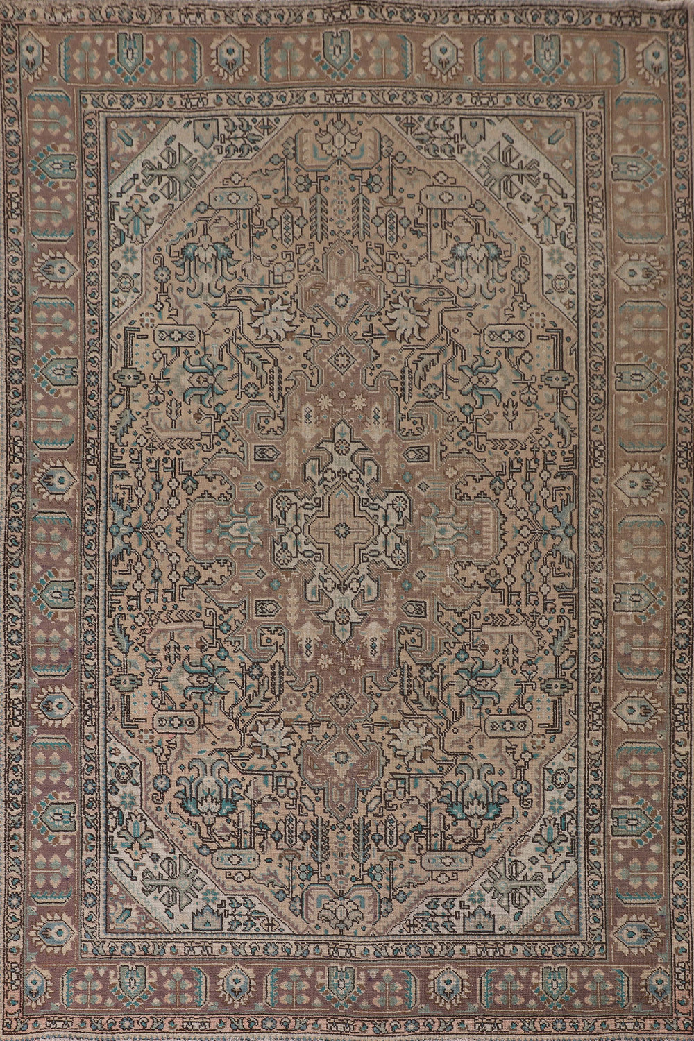 Geometric Tabriz Persian Area Rug 6x9