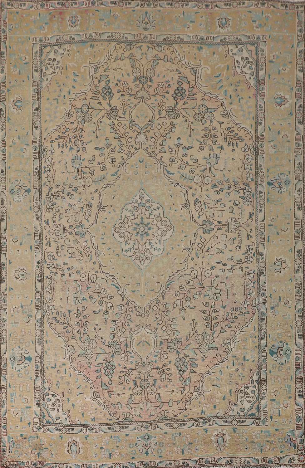 Vintage Floral Tabriz Persian Area Rug 7x10