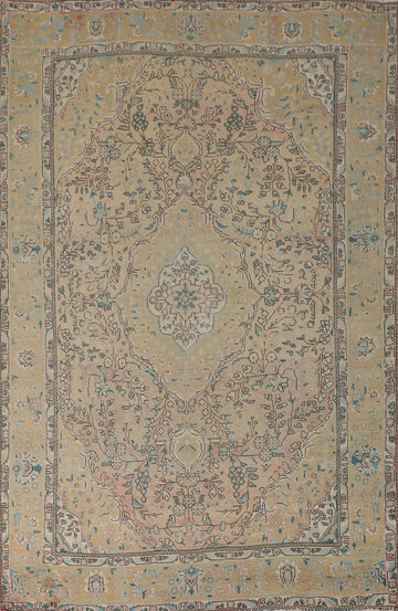 Vintage Floral Tabriz Persian Area Rug 7x10
