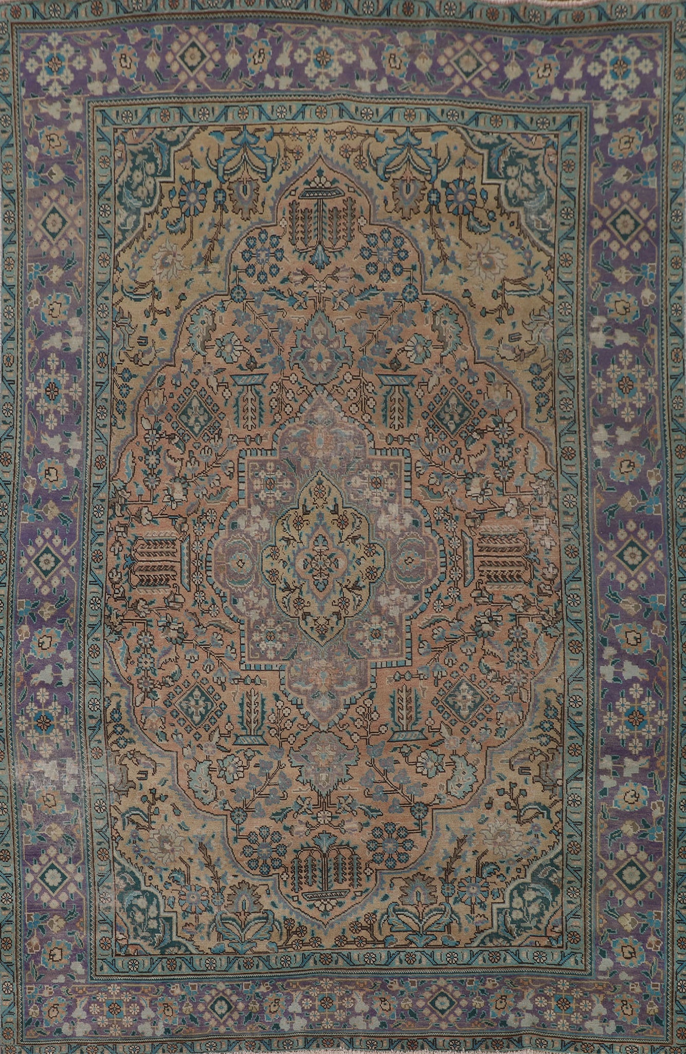 Over-Dyed Wool Tabriz Persian Area Rug 7x11