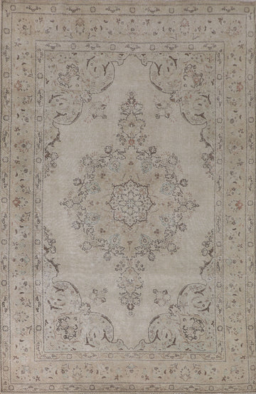 Distressed Tabriz Persian Area Rug 7x10