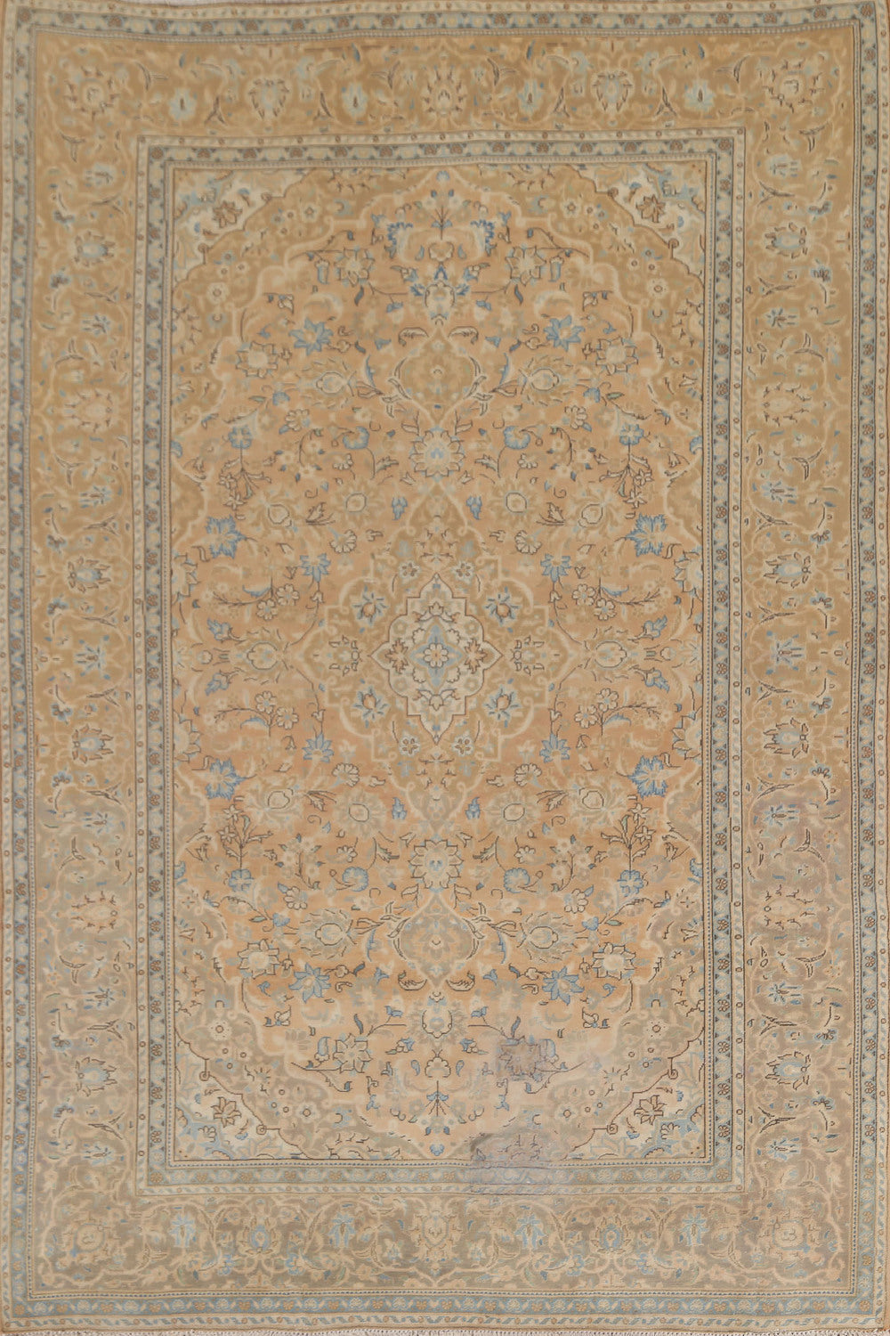 Vintage Wool Mashad Persian Area Rug 7x10