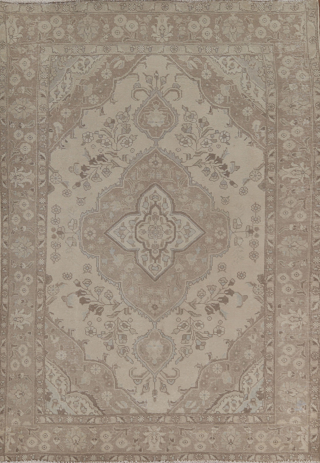 Distressed Wool Tabriz Persian Area Rug 6x9