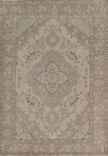Distressed Wool Tabriz Persian Area Rug 6x9