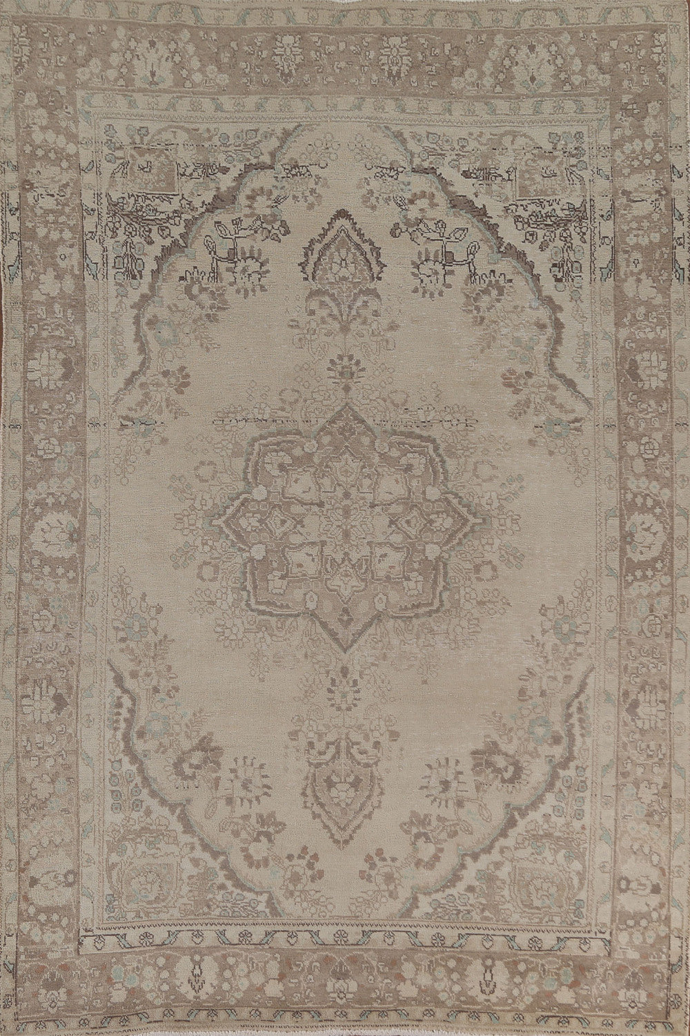 Distressed Wool Tabriz Living Room Rug 6x10