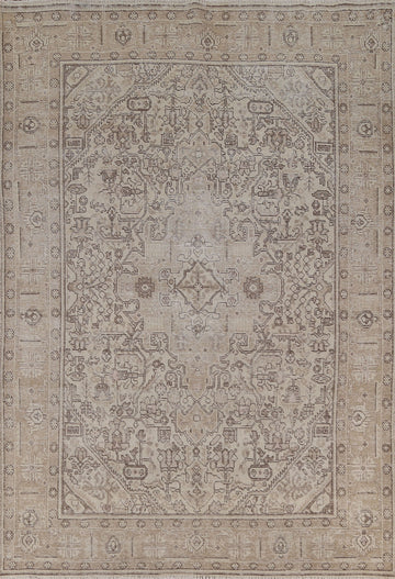 Distressed Geometric Tabriz Persian Area Rug 6x9