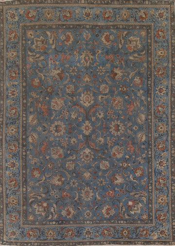 Over-Dyed Floral Tabriz Persian Area Rug 8x11