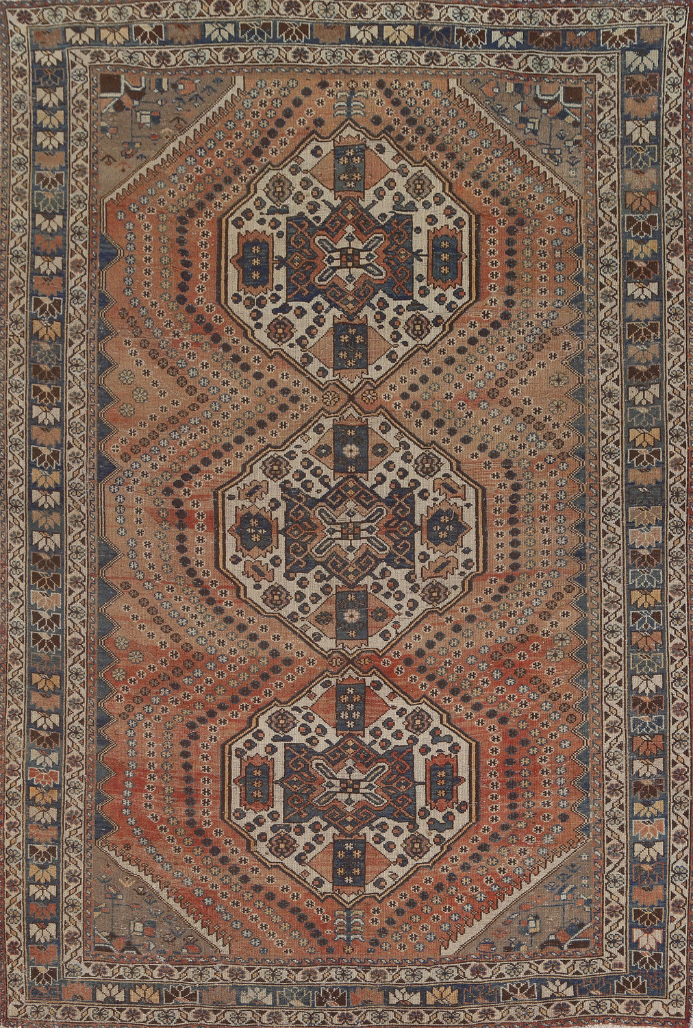 Geometric Bakhtiari Persian Area Rug 7x10