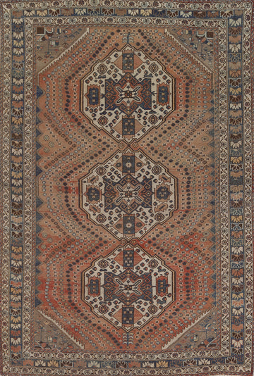 Geometric Bakhtiari Persian Area Rug 7x10