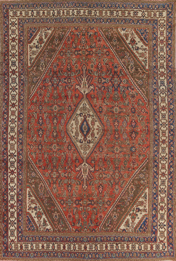 Geometric Hamedan Persian Area Rug 7x10