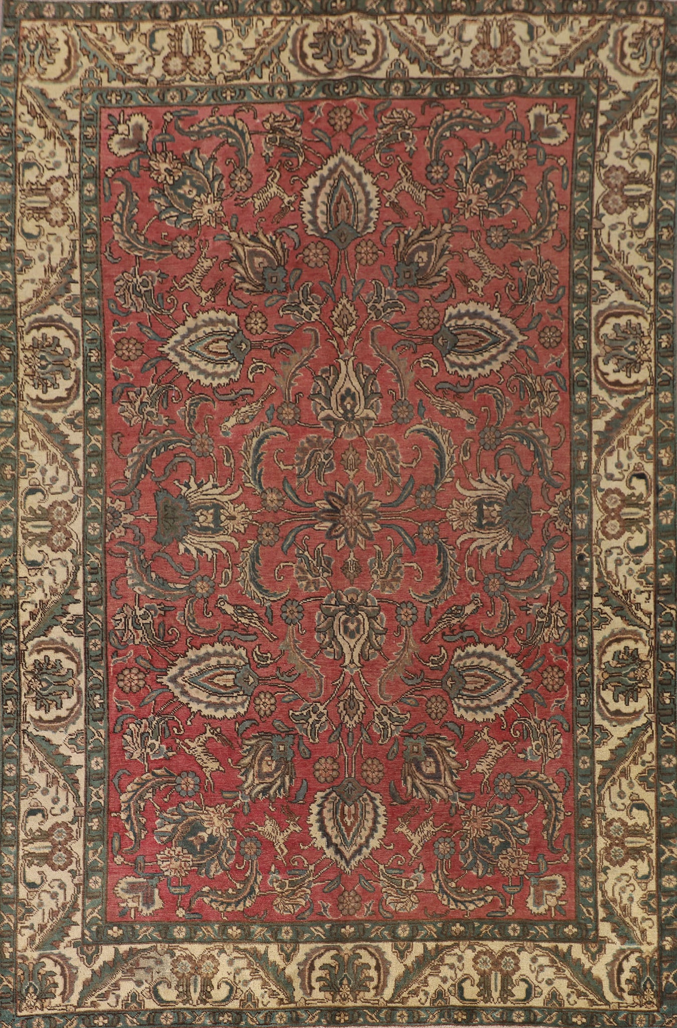 All-Over Floral Tabriz Persian Area Rug 7x10