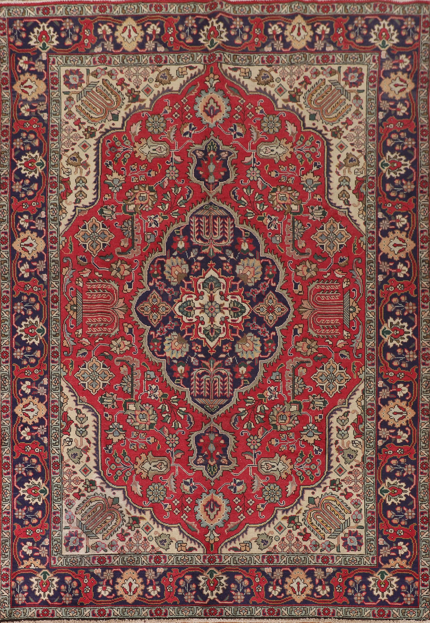 Geometric Tabriz Persian Area Rug 7x10