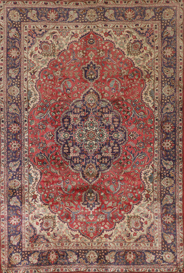 Vintage Wool Tabriz Persian Area Rug 7x10