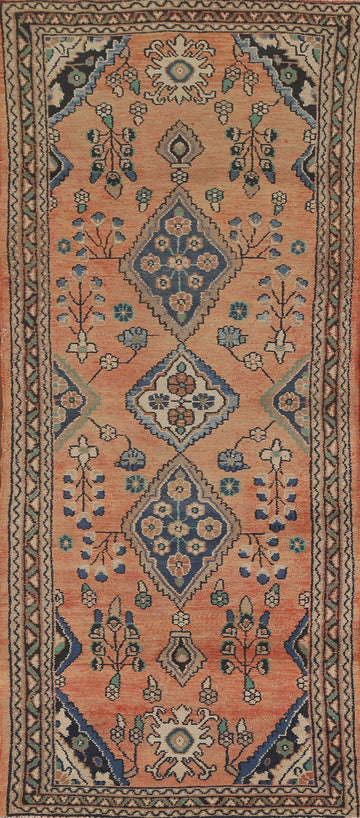 Vintage Wool Hamedan Persian Runner Rug 3x10