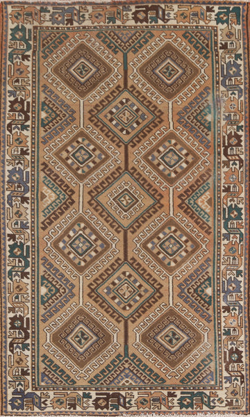 Geometric Bakhtiari Persian Rug 4x7