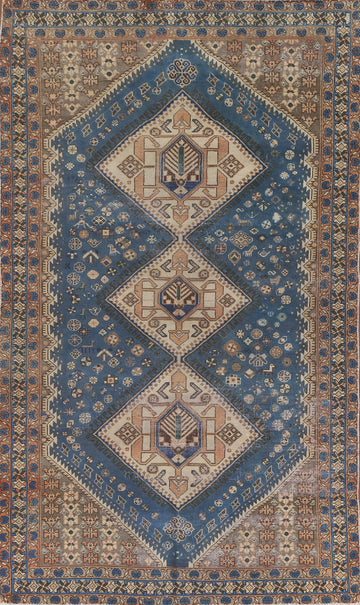 Blue Tribal Bakhtiari Persian Area Rug 6x10