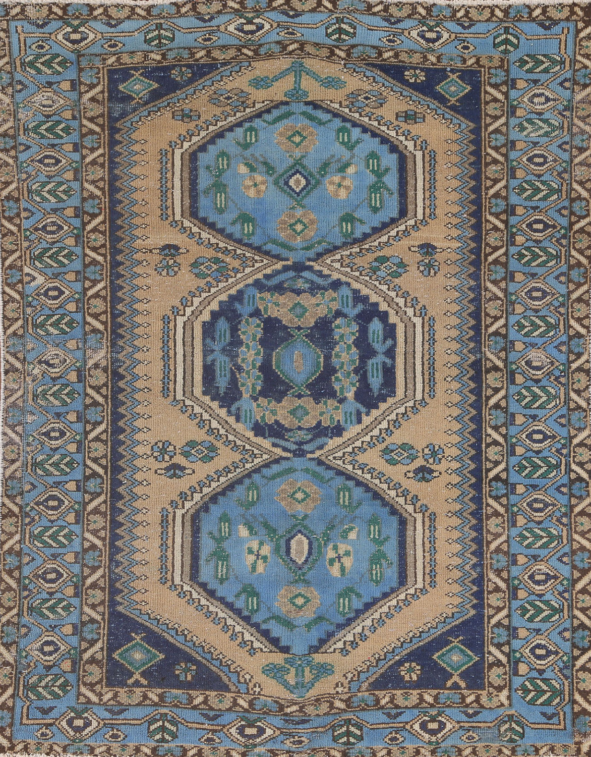 Geometric Wool Bakhtiari Persian Rug 5x7
