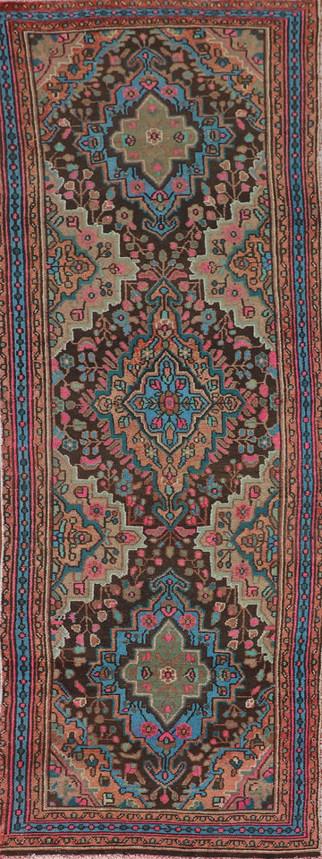 Geometric Hamedan Persian Runner Rug 3x10