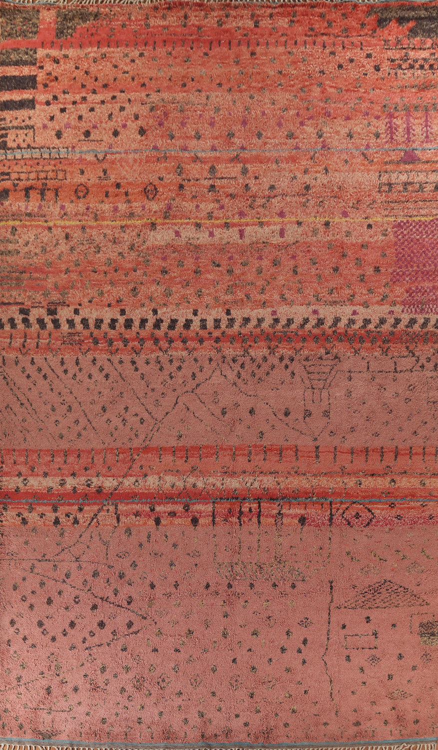 Handmade Moroccan Oriental Large Rug 11x19