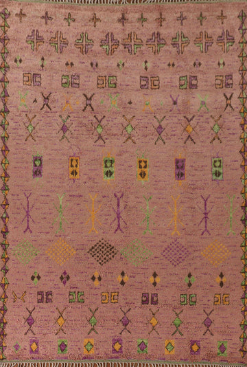 Tribal Wool Moroccan Oriental Area Rug 9x12