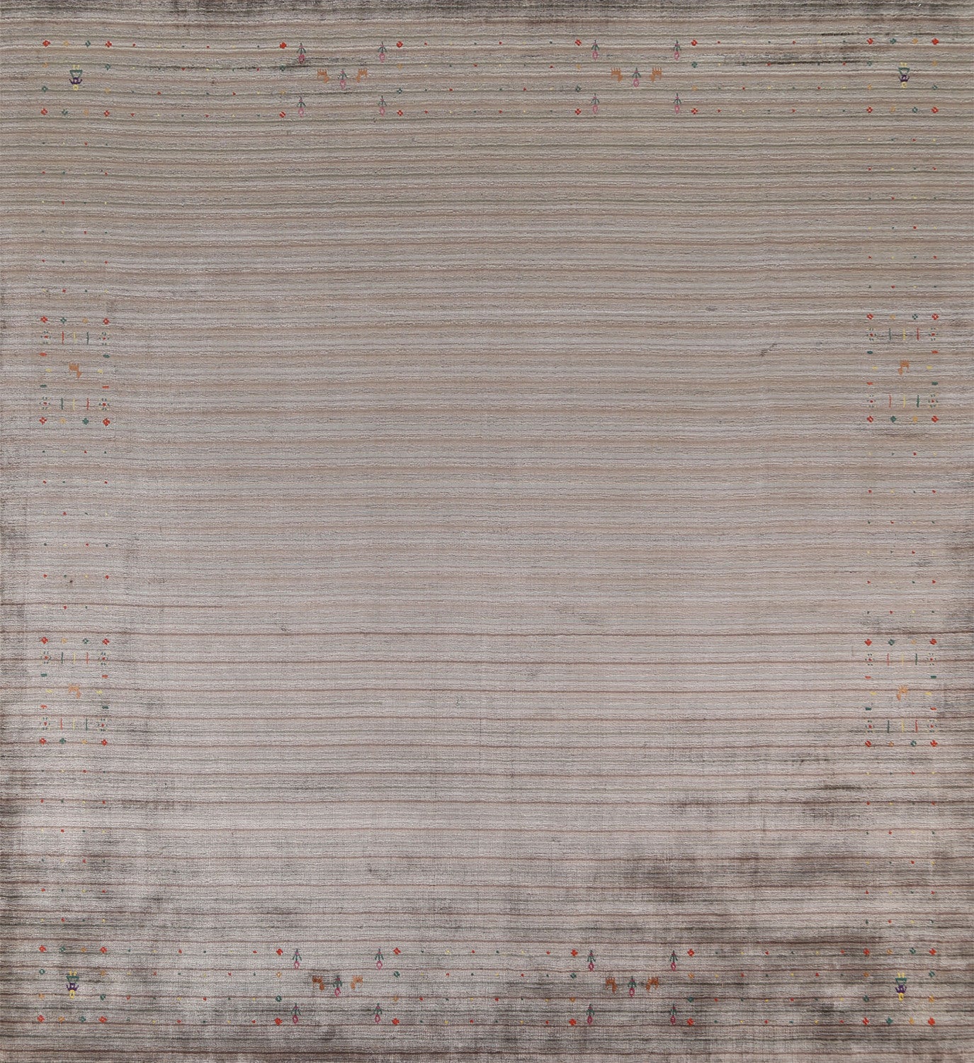 Striped Gabbeh Oriental Square Rug 10x10