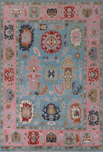 Light Blue Handmade Oushak Oriental Area Rug 8x10