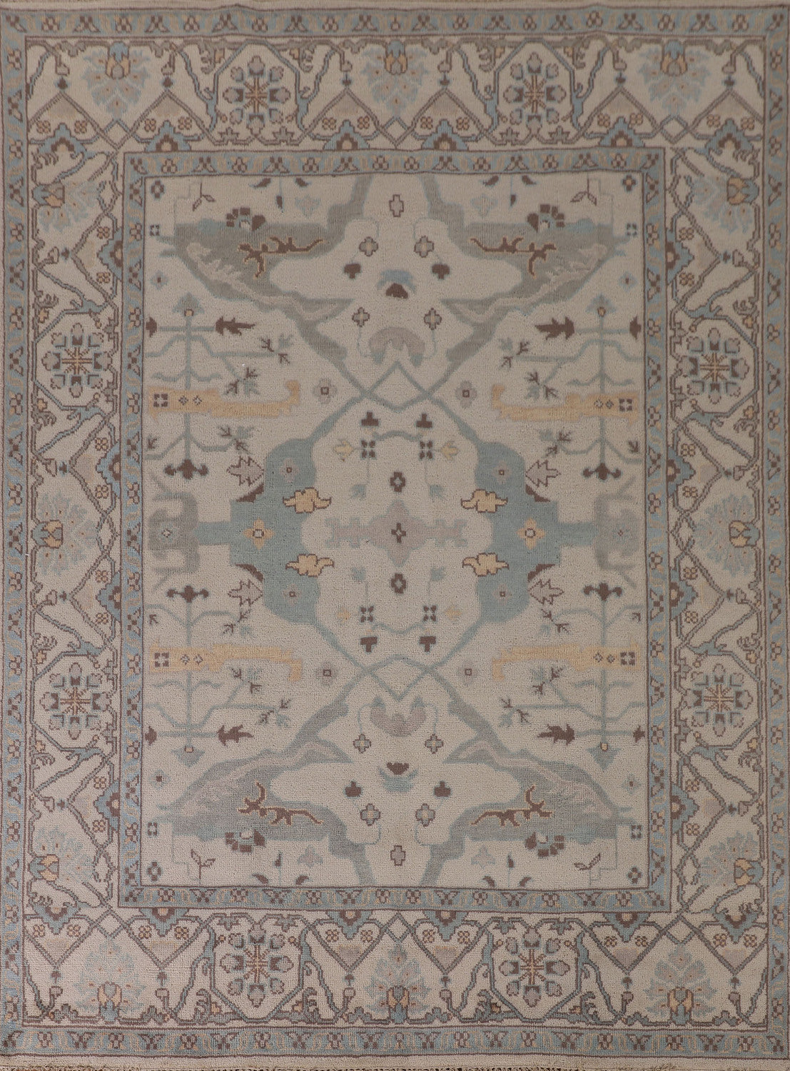 All-Over Ivory Oushak Oriental Area Rug 8x10