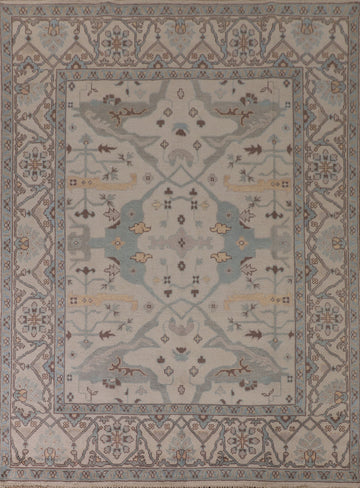 All-Over Ivory Oushak Oriental Area Rug 8x10