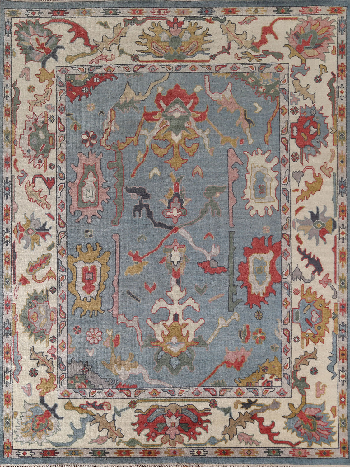 Handmade Blue Oushak Oriental Area Rug 8x10