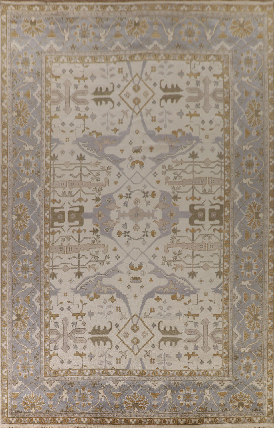 Handmade Large Wool Oushak Oriental Rug 12x17