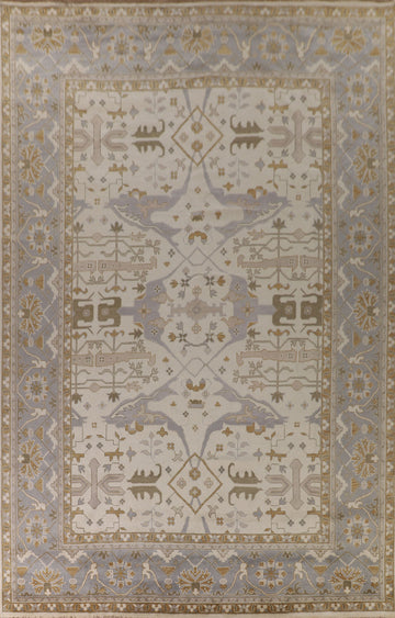 Handmade Large Wool Oushak Oriental Rug 12x17