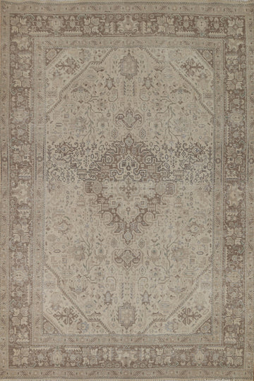 Distressed Wool Tabriz Persian Area Rug 7x9