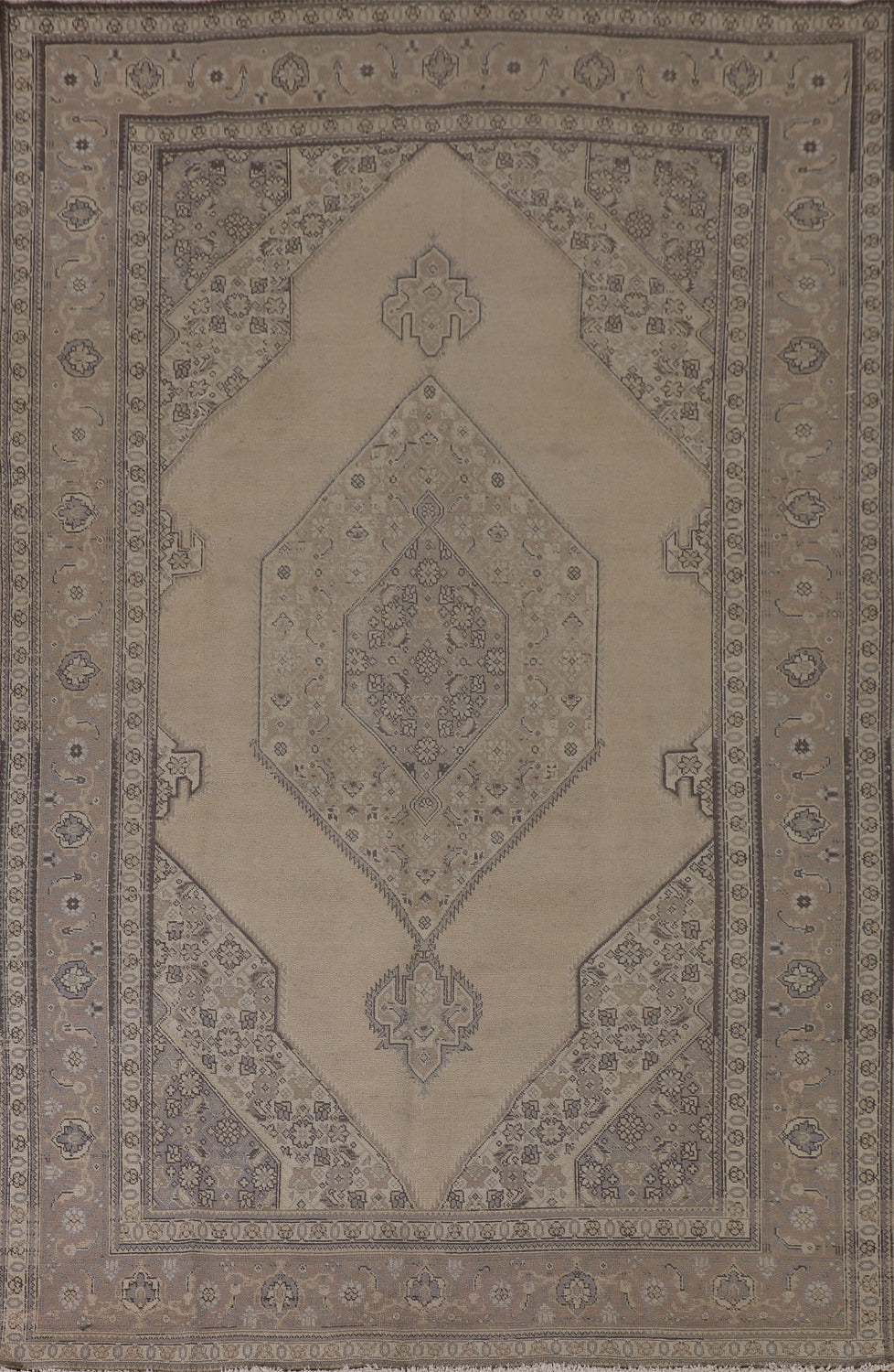 Vintage Geometric Tabriz Persian Area Rug 8x12
