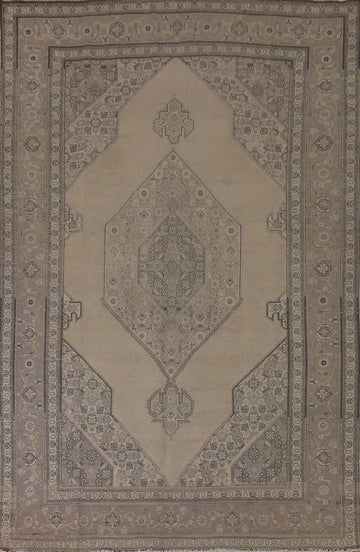 Vintage Geometric Tabriz Persian Area Rug 8x12