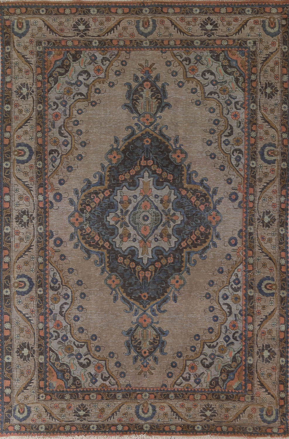 Over-Dyed Brown Tabriz Persian Area Rug 6x10
